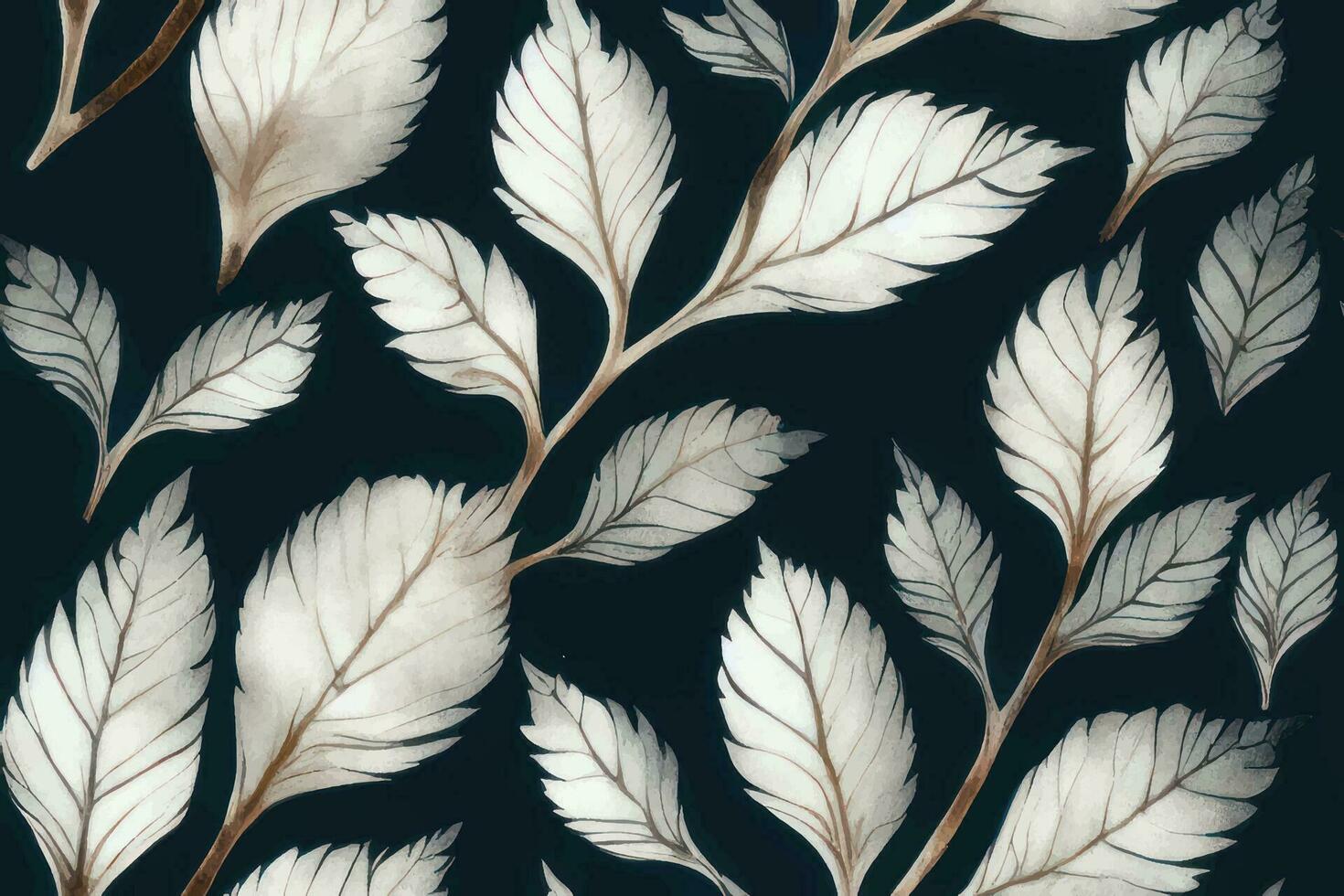skön dekorativ sommar vektor ändlös botanisk mode färgrik teckning sömlös trendig ändlös illustration rand ornamentetnicitet textil- trädgård ogee , duk måla vit snö vinter- leafs