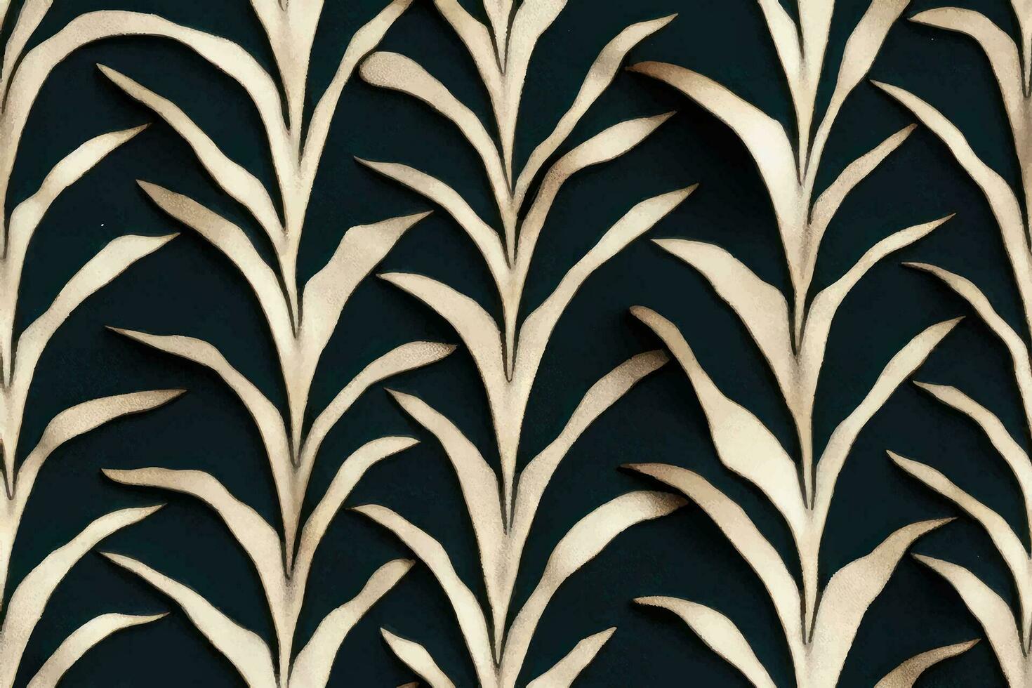 teckning sömlös trendig ändlös illustration rand ornamentetnicitet textil- trädgård skön dekorativ sommar vektor ändlös botanisk mode färgrik ogee , växt löv torr gräs svart vit