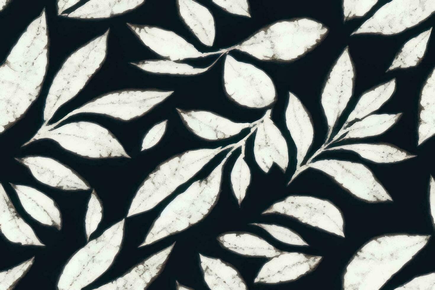 skön dekorativ sommar vektor ändlös botanisk mode färgrik teckning sömlös trendig ändlös illustration rand ornamentetnicitet textil- trädgård ogee , vit leafs grenar på svart vägg