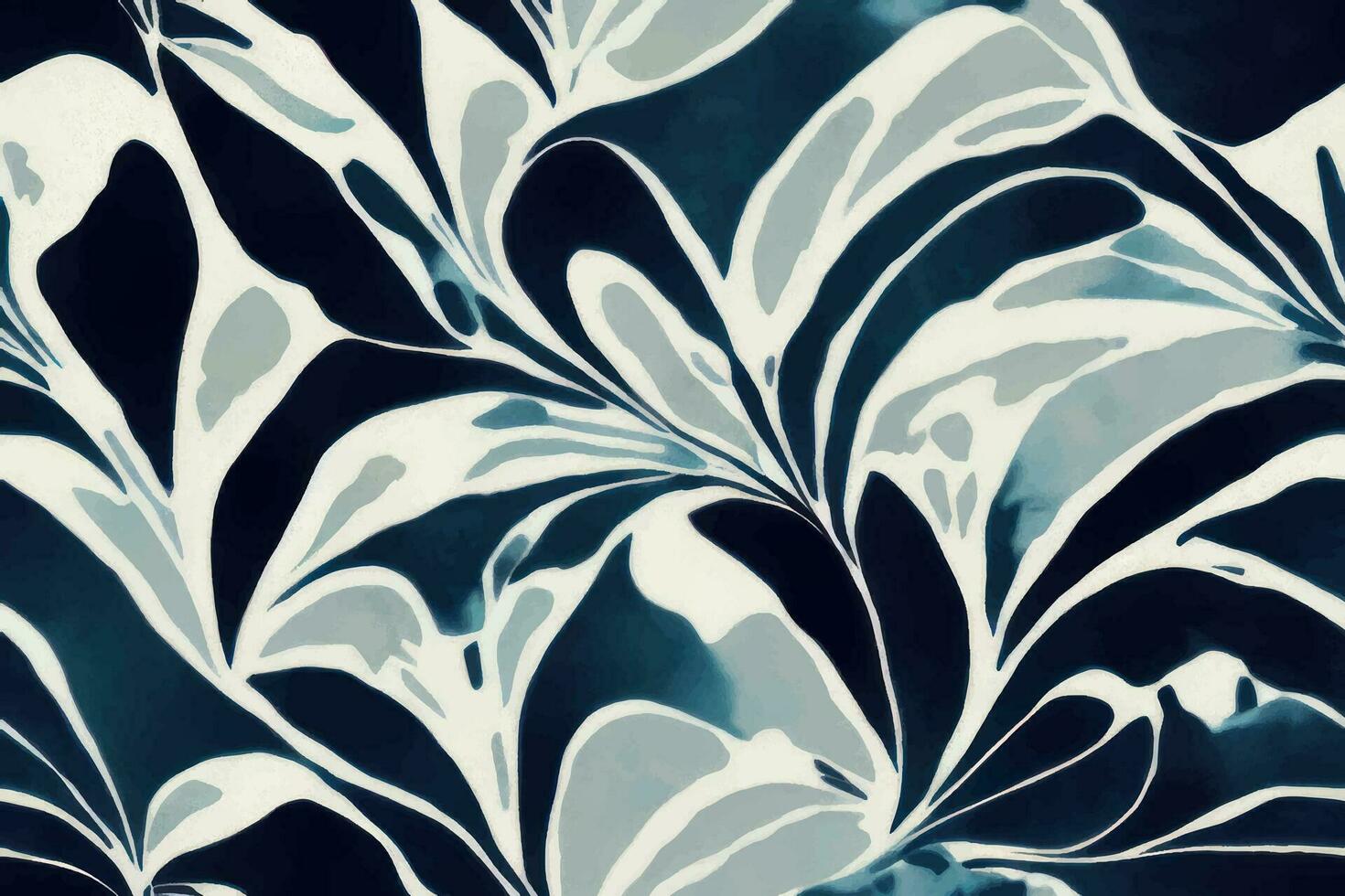 skön dekorativ sommar vektor ändlös botanisk mode färgrik teckning sömlös trendig ändlös illustration rand ornamentetnicitet textil- trädgård ogee , blomma blå grå svart vatten målning