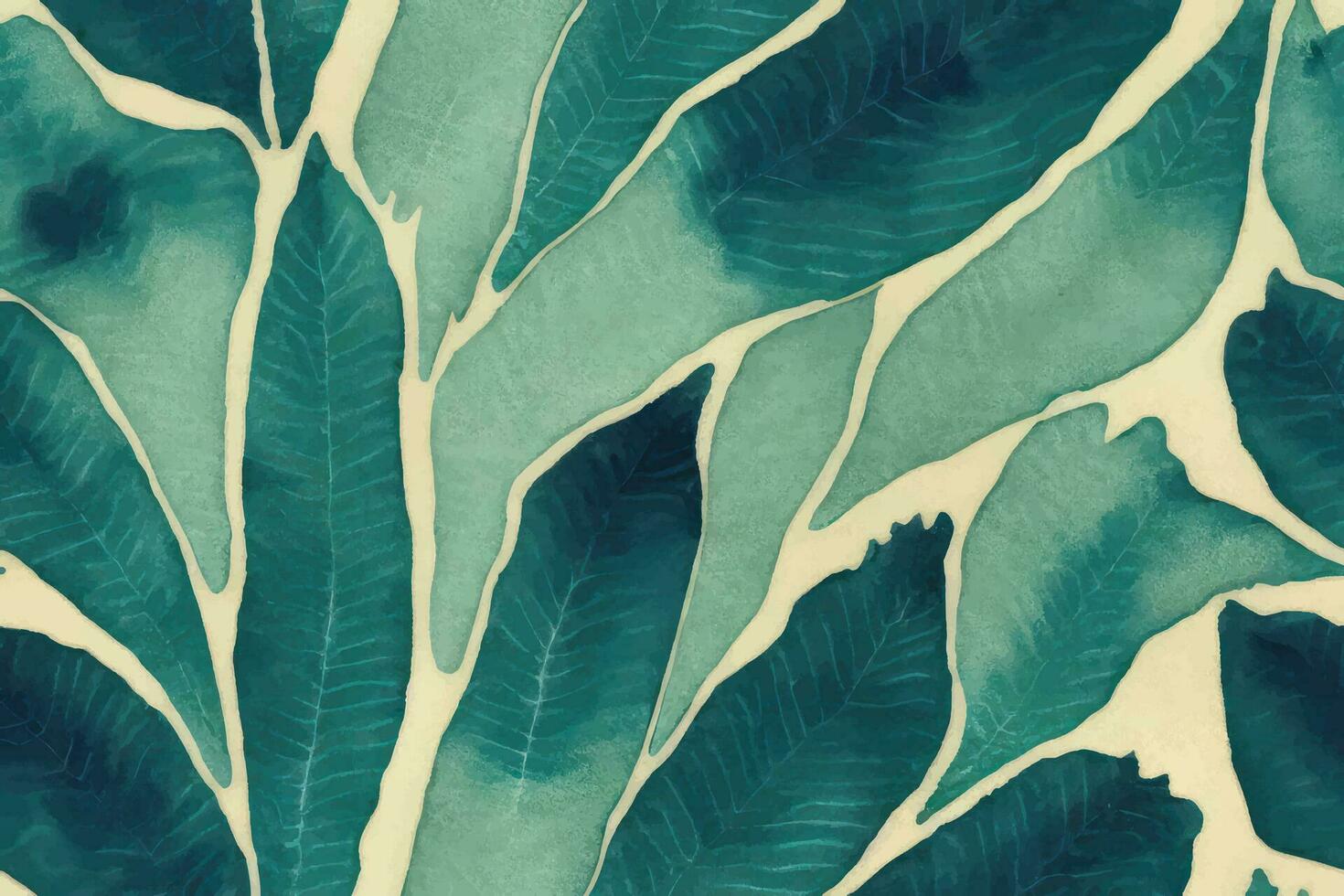 teckning sömlös trendig ändlös illustration rand ornamentetnicitet textil- trädgård skön dekorativ sommar vektor ändlös botanisk mode färgrik ogee , måla vattenfärg grön löv växt