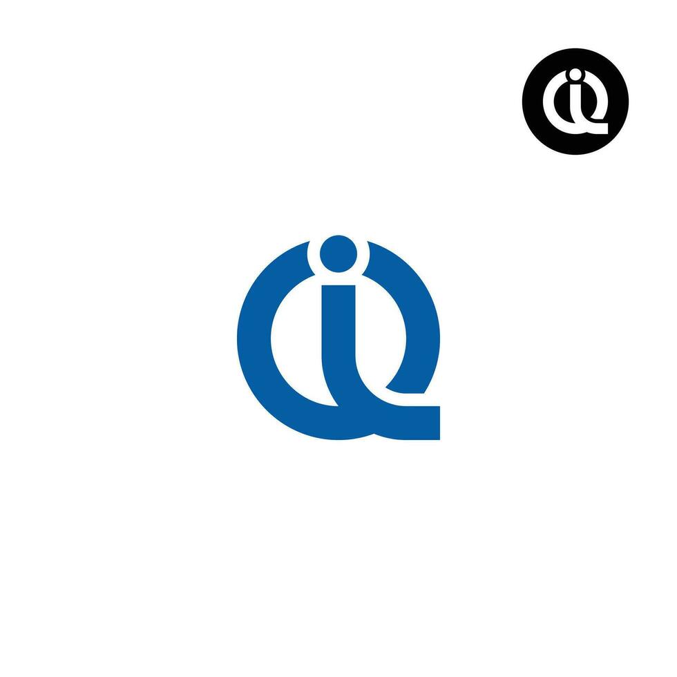 Brief iq qi Monogramm Logo Design vektor