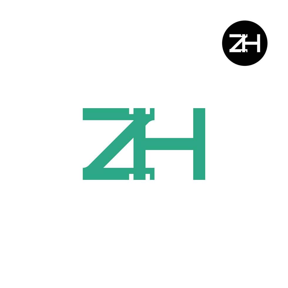 brev Z H monogram logotyp design vektor