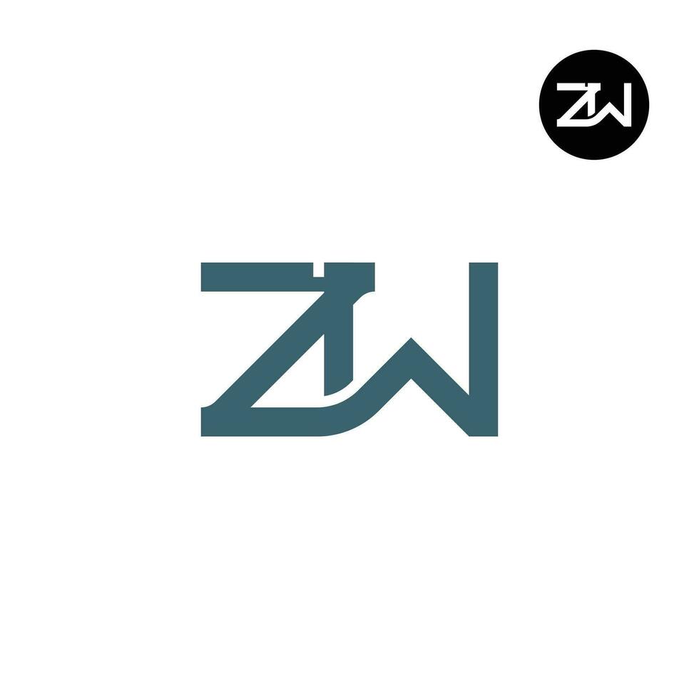 brev zw monogram logotyp design vektor