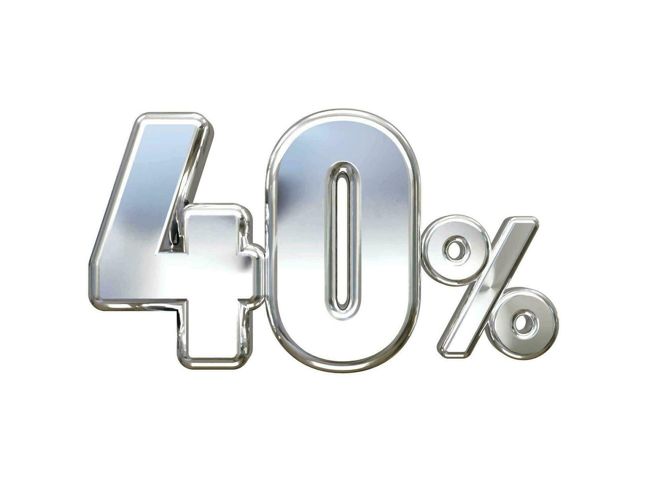 40 procent av vektor text effekt 3d tolkning guld