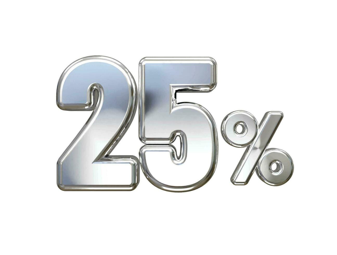 25 procent av vektor text effekt 3d tolkning guld