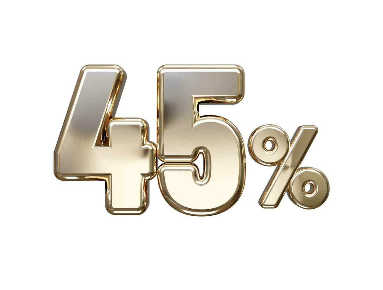 45 procent av vektor text effekt 3d tolkning guld