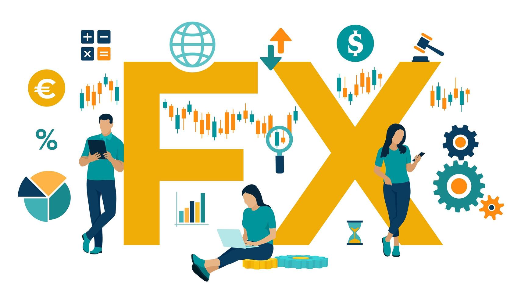 fx. valutamarknad. global finansmarknad. börsen. forexbank. ekonomisk förvaltning och analys av ekonomiska data. affärslag. vektor