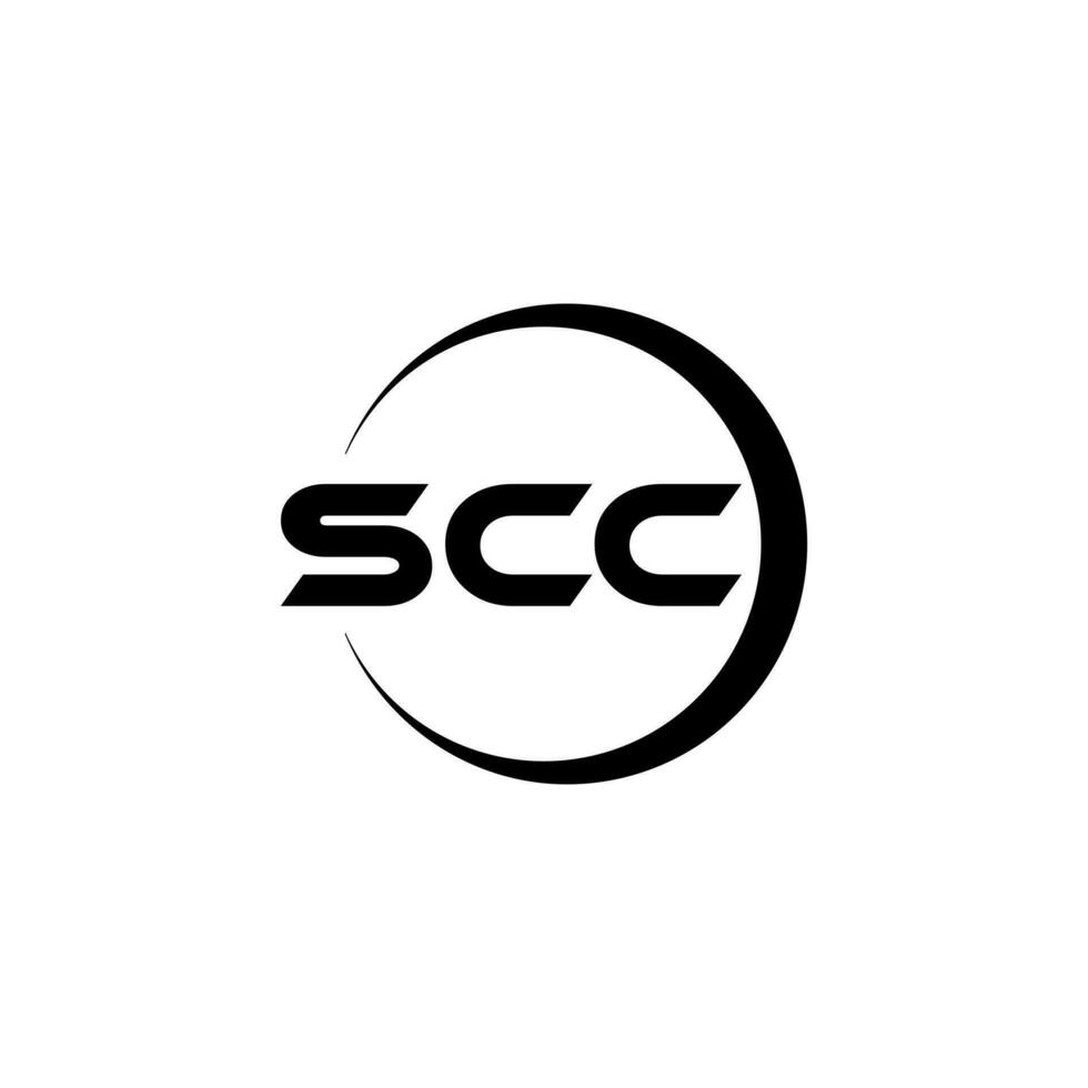 scc-Brief-Logo-Design im Illustrator. Vektorlogo, Kalligrafie-Designs für Logo, Poster, Einladung usw. vektor