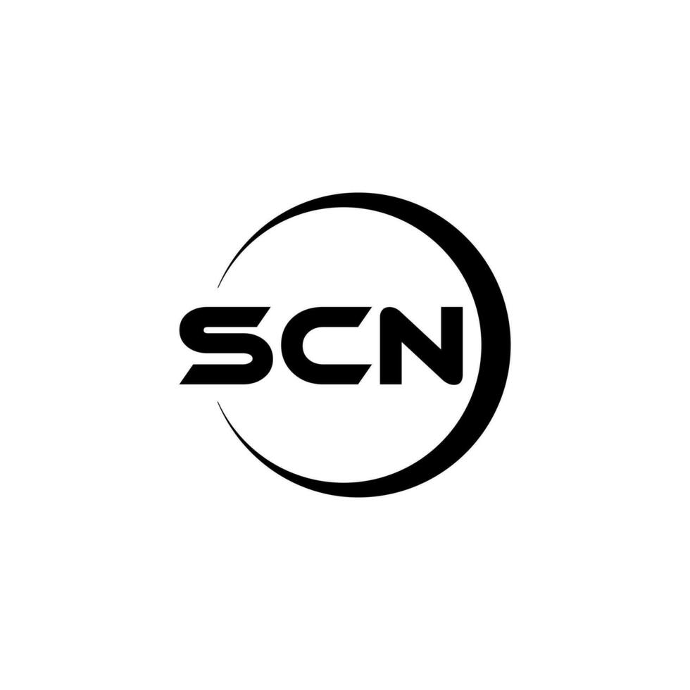 scn-Brief-Logo-Design im Illustrator. Vektorlogo, Kalligrafie-Designs für Logo, Poster, Einladung usw. vektor
