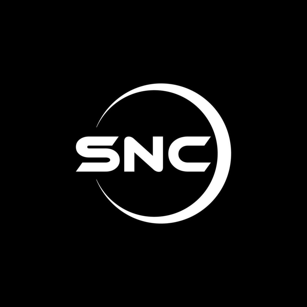 snc-Brief-Logo-Design im Illustrator. Vektorlogo, Kalligrafie-Designs für Logo, Poster, Einladung usw. vektor