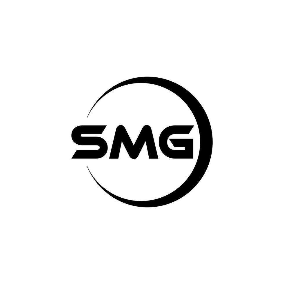 smg-Brief-Logo-Design im Illustrator. Vektorlogo, Kalligrafie-Designs für Logo, Poster, Einladung usw. vektor