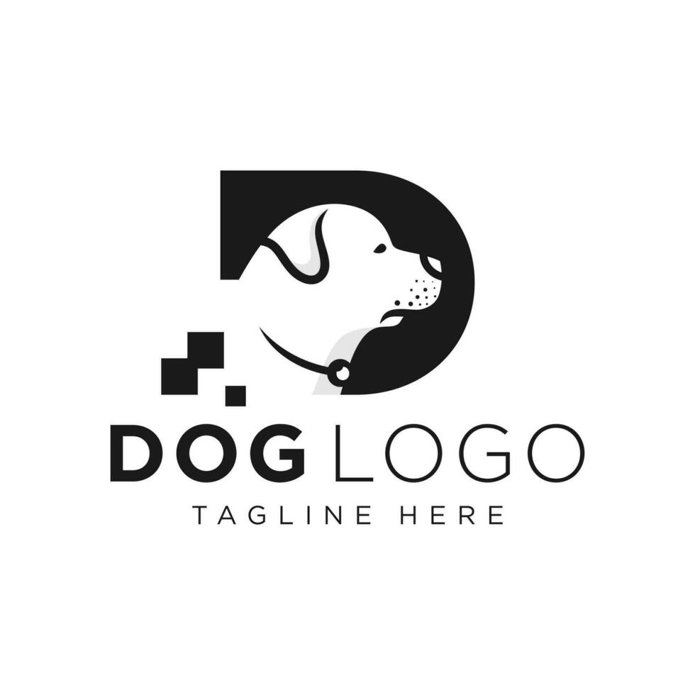 hund teknologi logotyp design vektor