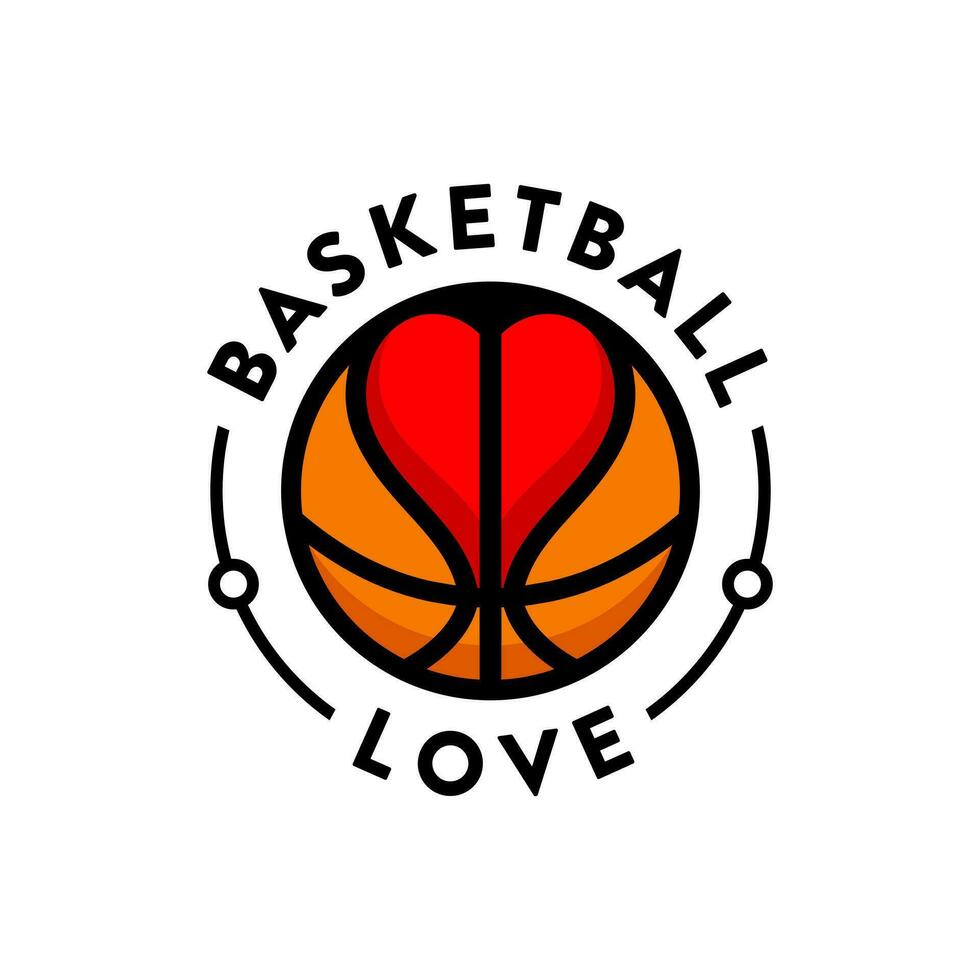 Basketball Sport Liebe Logo Design vektor