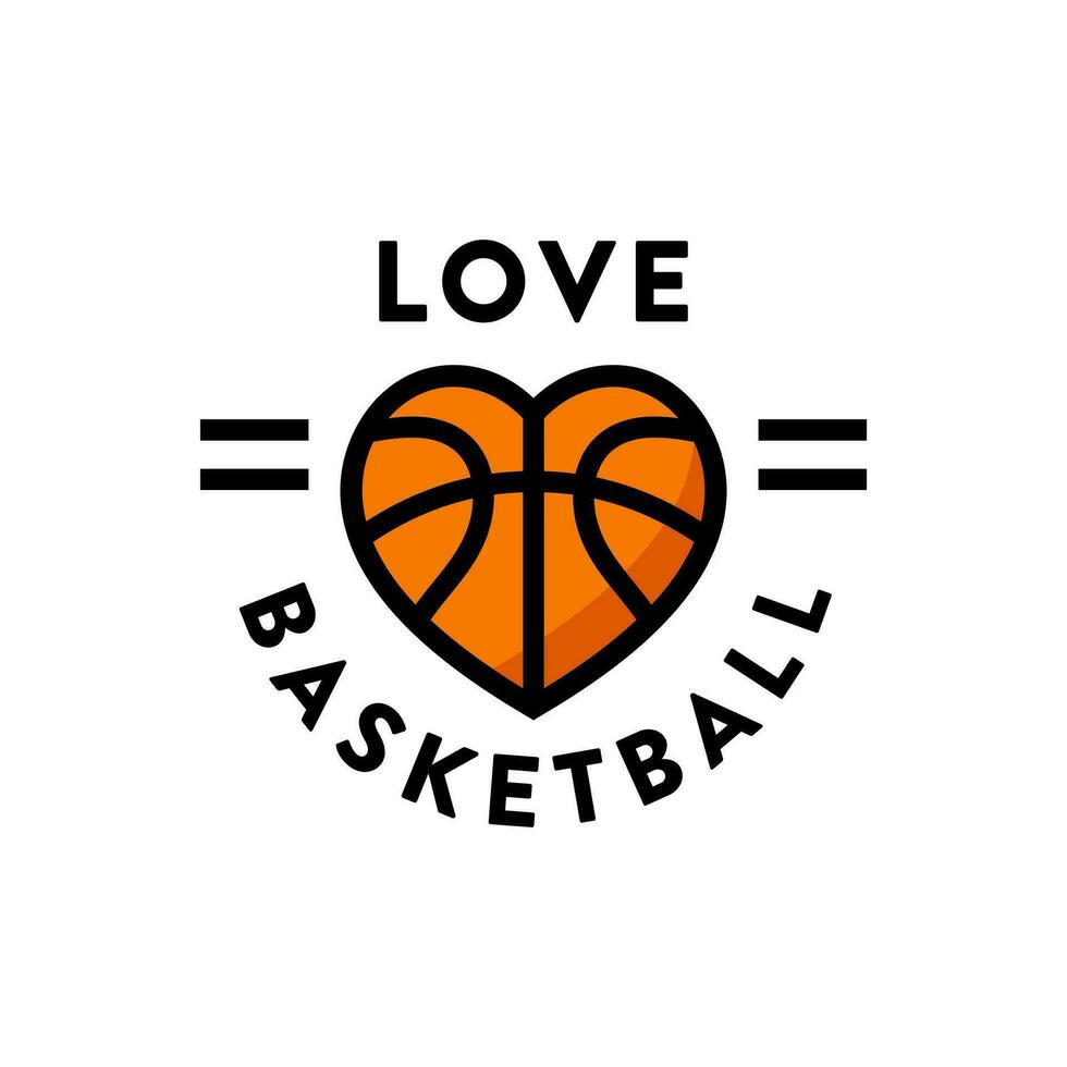 Basketball Sport Liebe Logo Design vektor