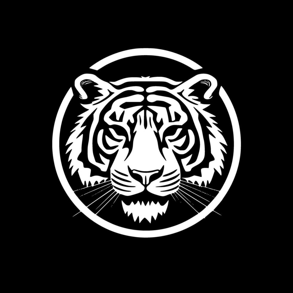 tiger - minimalistisk och platt logotyp - vektor illustration