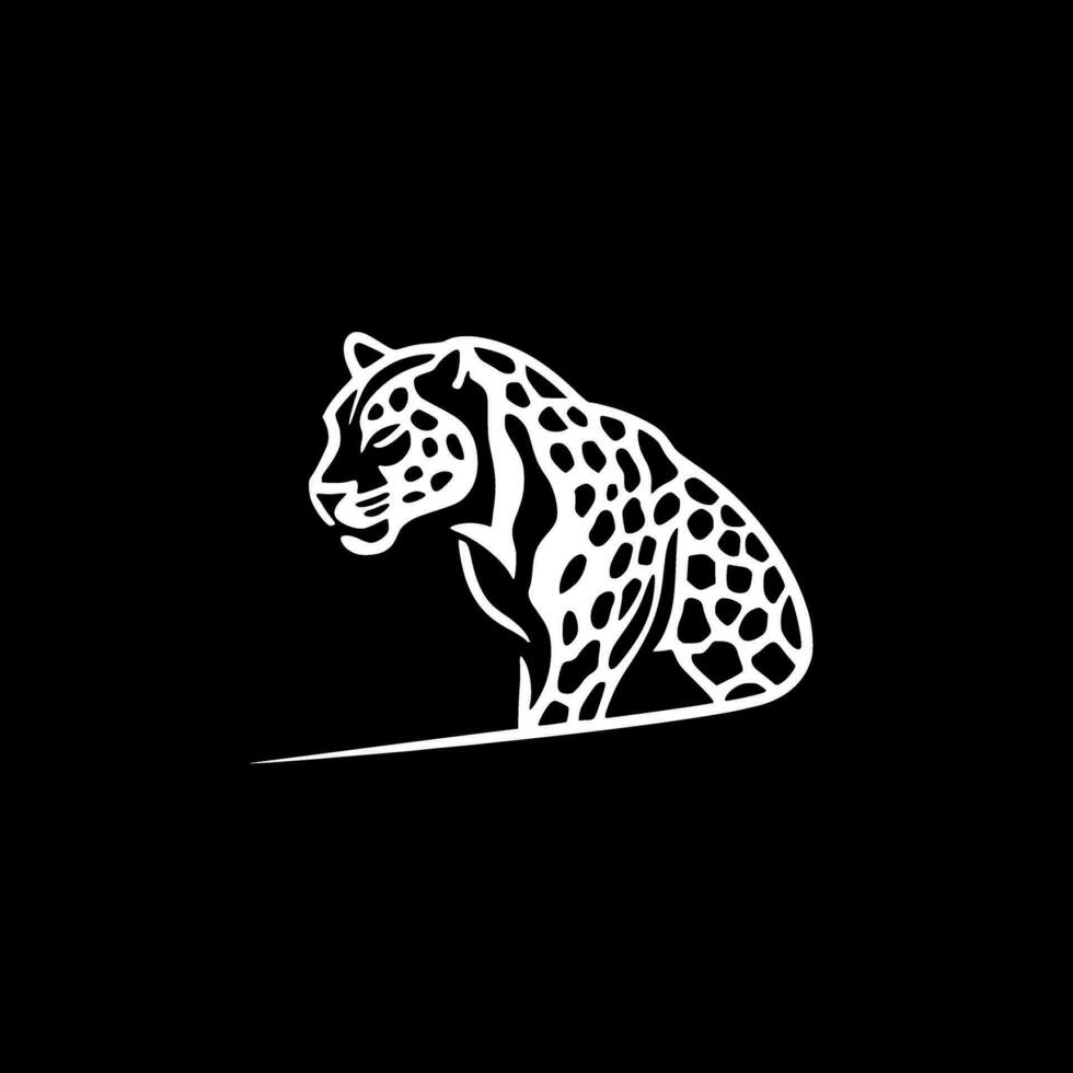 leopard, svart och vit vektor illustration