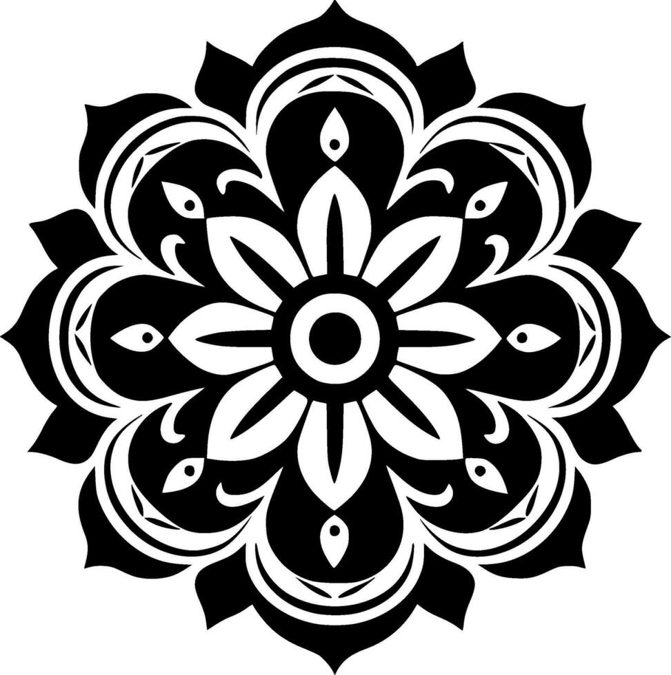 mandala - minimalistisk och platt logotyp - vektor illustration