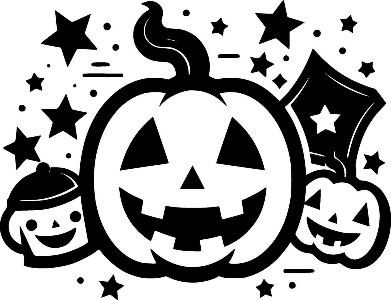 Halloween - - schwarz und Weiß isoliert Symbol - - Vektor Illustration