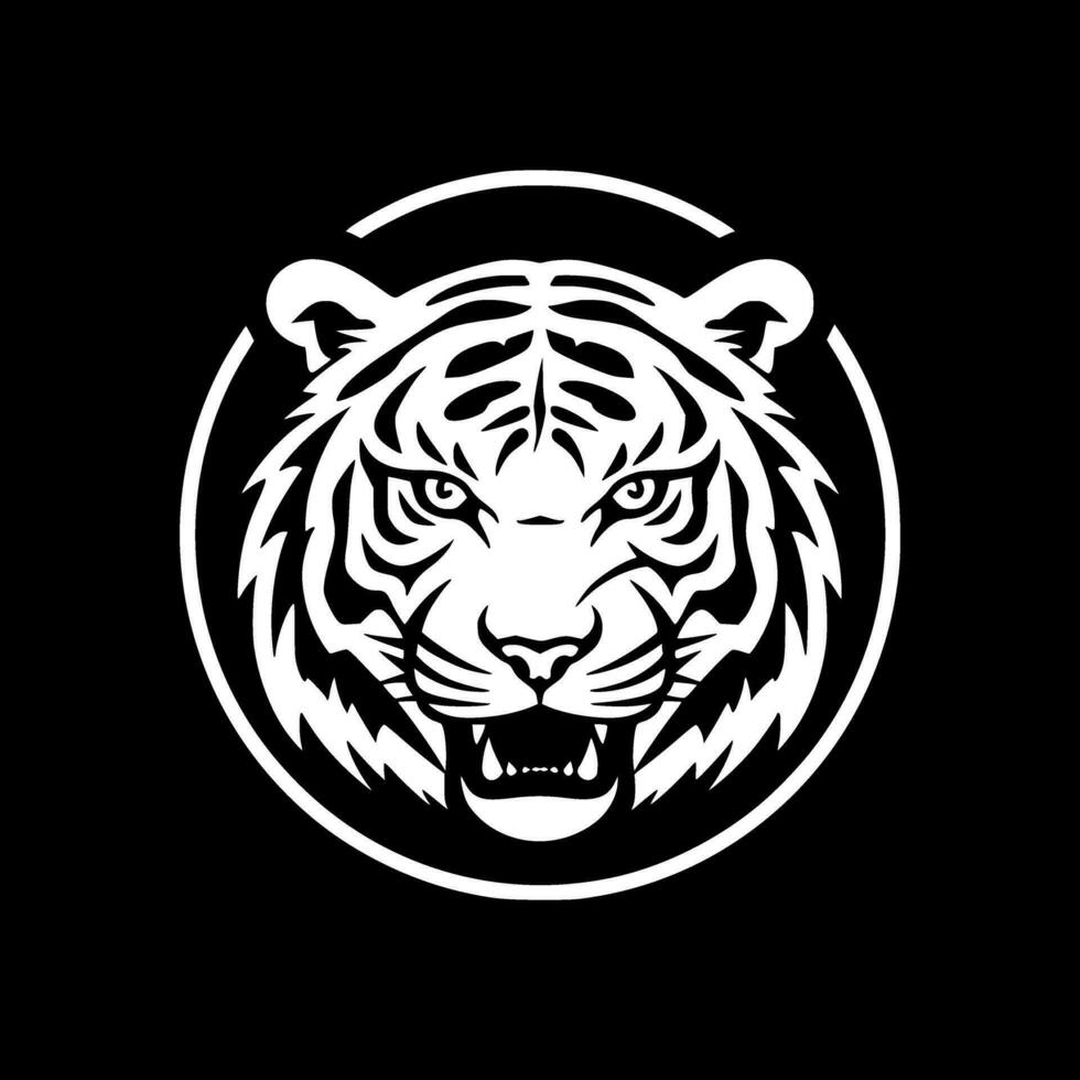 tiger - minimalistisk och platt logotyp - vektor illustration