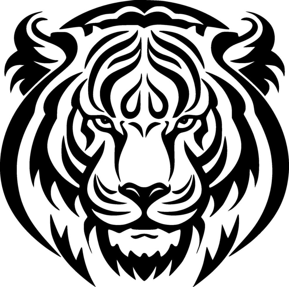 tiger - minimalistisk och platt logotyp - vektor illustration