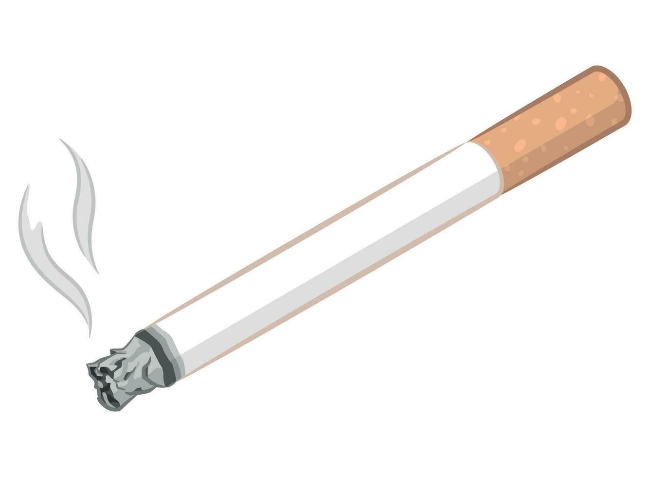 cigarett röker bränd tobak missbruk tecknad serie vektor