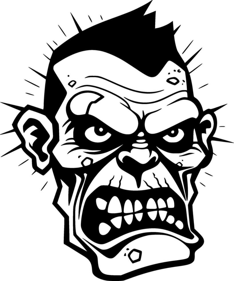 Zombie - - minimalistisch und eben Logo - - Vektor Illustration