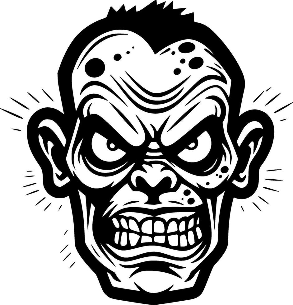 Zombie - - minimalistisch und eben Logo - - Vektor Illustration