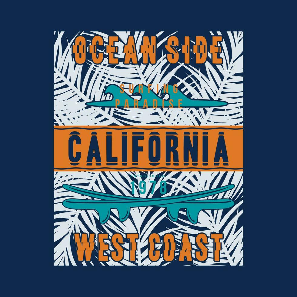 hav sida kalifornien grafisk, typografi vektor, strand tema illustration, Bra för skriva ut t skjorta och Övrig använda sig av vektor