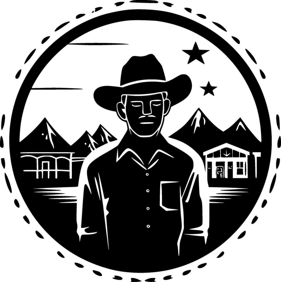 Western, minimalistisch und einfach Silhouette - - Vektor Illustration