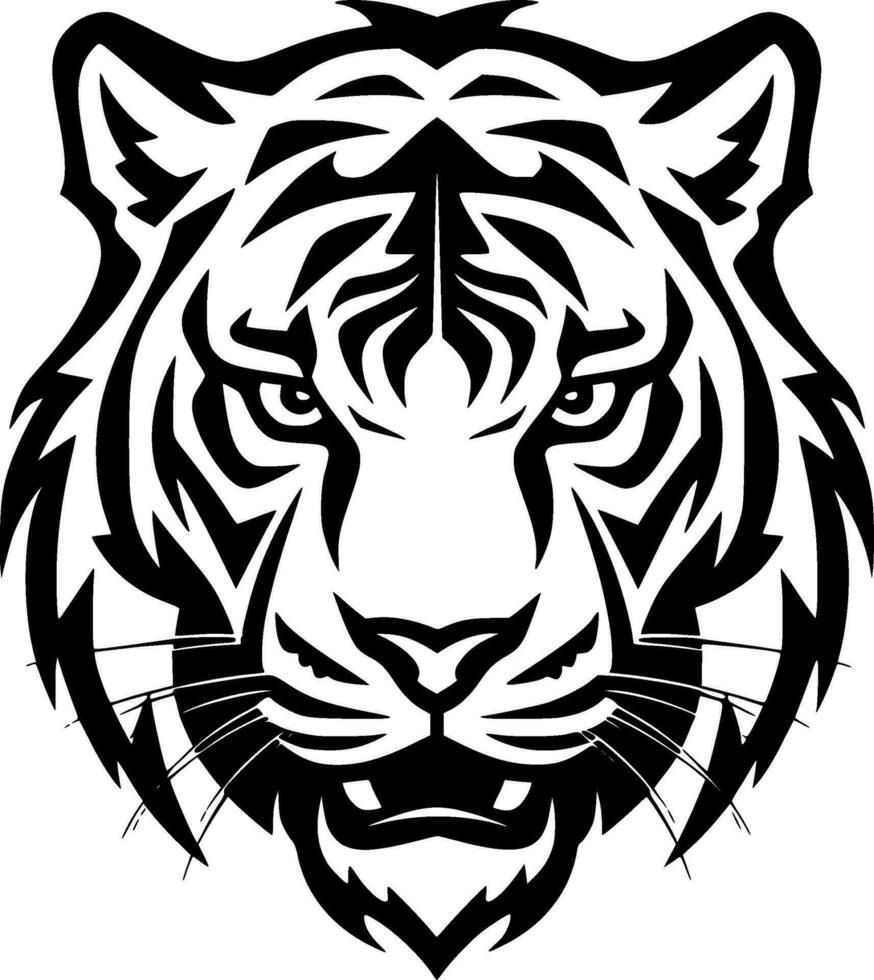 tiger - minimalistisk och platt logotyp - vektor illustration