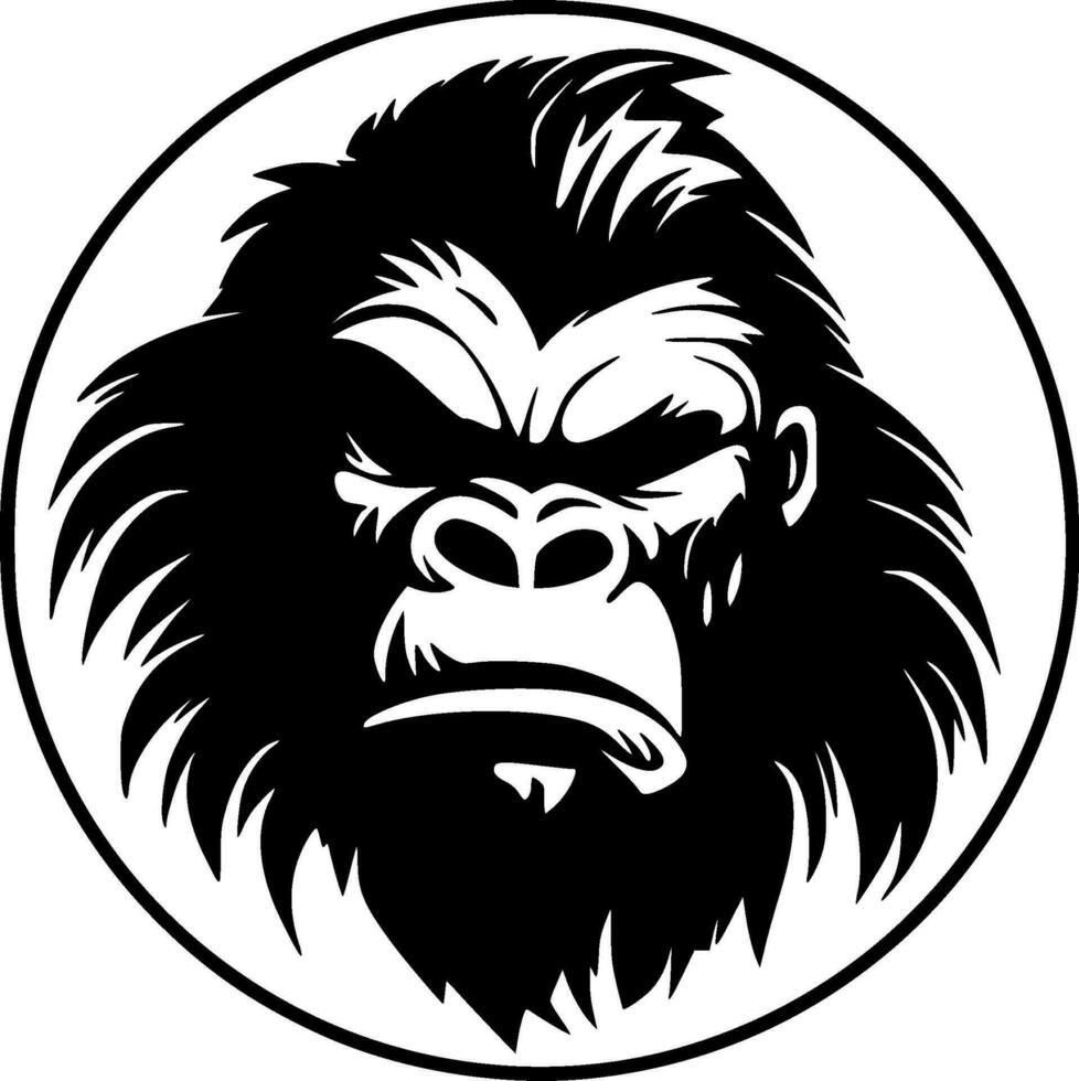 gorilla - minimalistisk och platt logotyp - vektor illustration