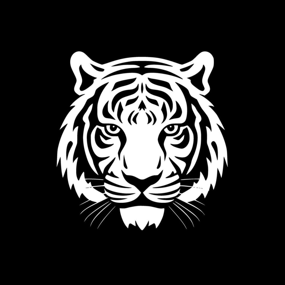 Tiger - - schwarz und Weiß isoliert Symbol - - Vektor Illustration