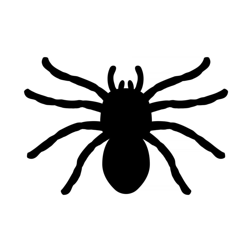 Silhouette einer Spinne, die von einem Netz hängt, verlassene Haus-Horror-Ideen für Halloween vektor