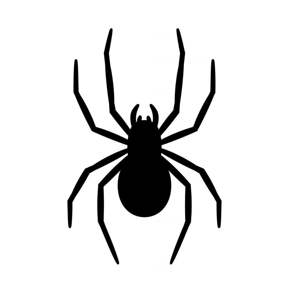 Silhouette einer Spinne, die von einem Netz hängt, verlassene Haus-Horror-Ideen für Halloween vektor