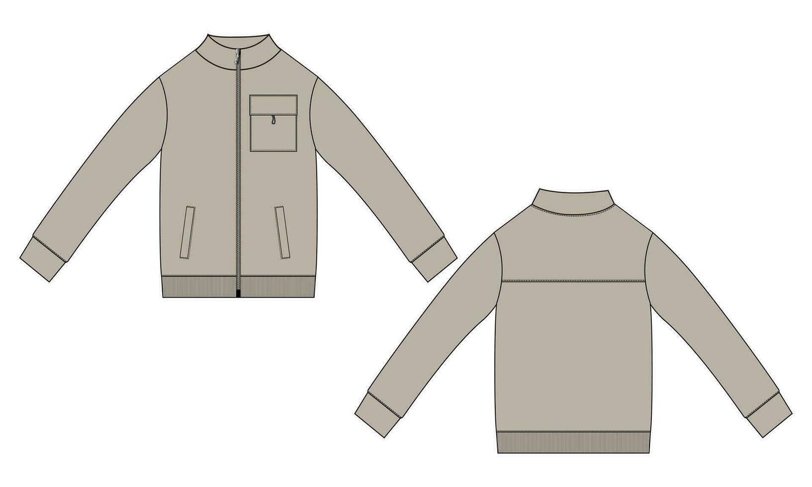 lange Ärmel Jacke Vektor Illustration Vorlage zum Herren und Jungs