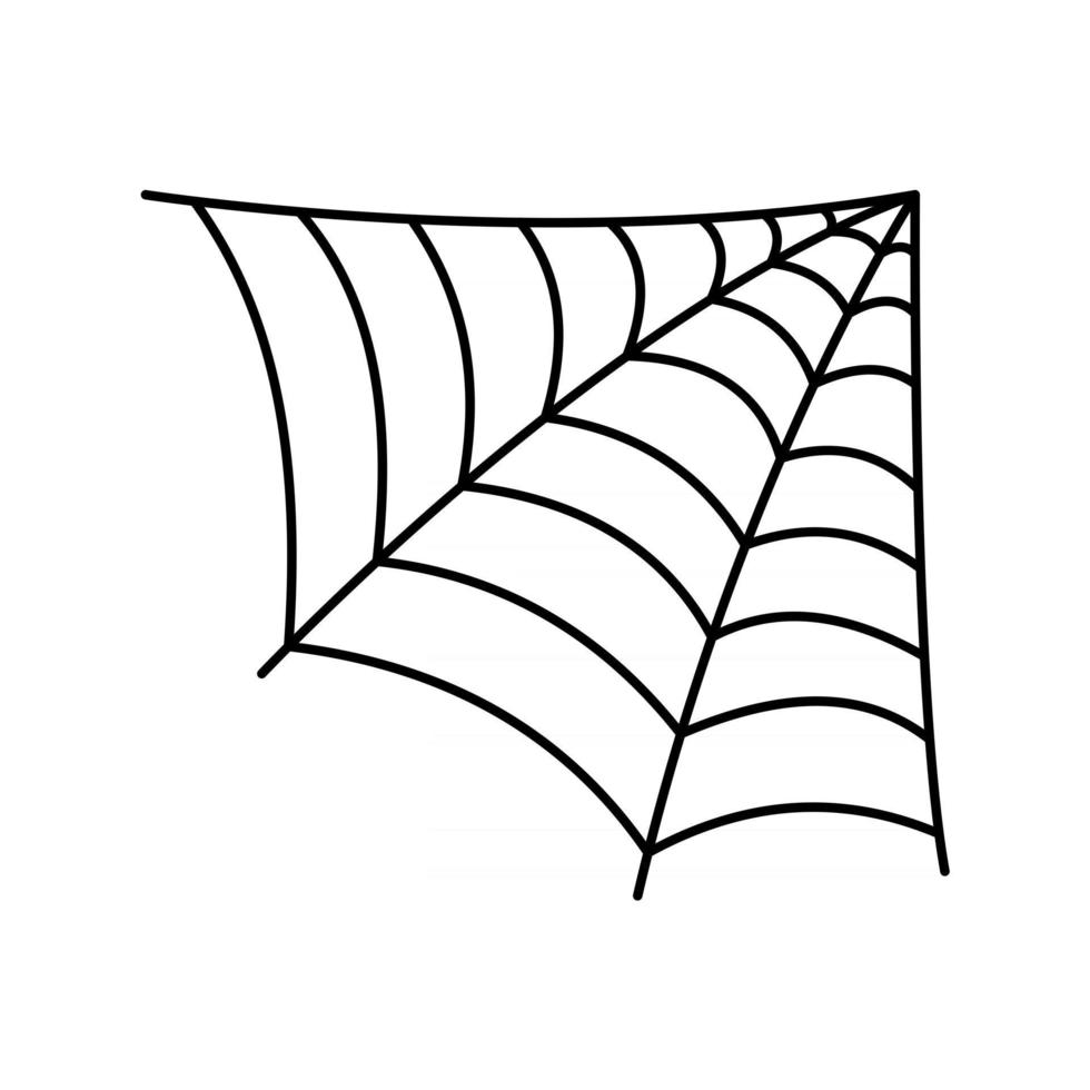 Spinnennetz-Silhouette, die für Halloween-Bannerdekorationen hängt. auf dem hintergrund isoliert vektor