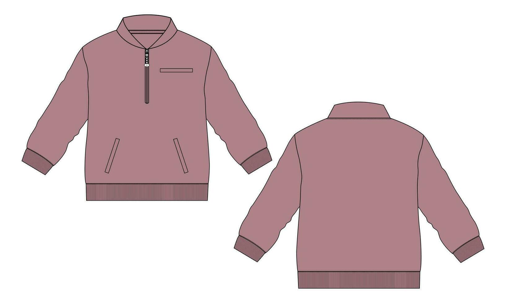 lång ärm jacka tröja vektor illustration mall för Pojkar