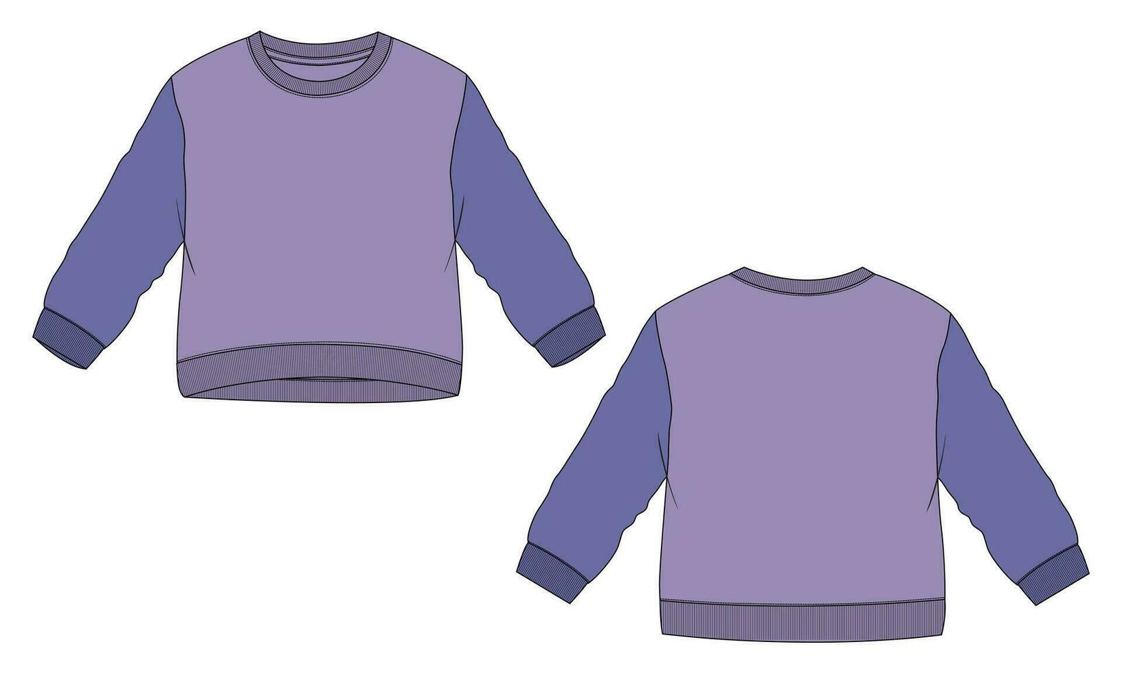 lång ärm tröja vektor illustration mall för barn