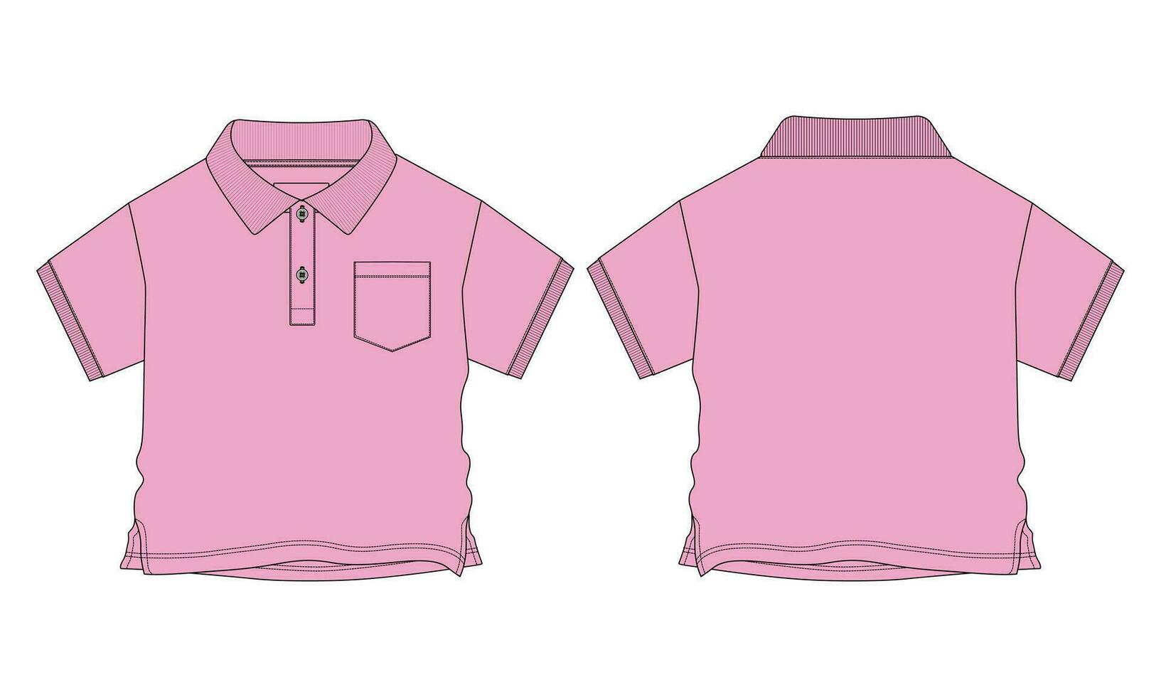 kort ärm med ficka polo skjorta vektor illustration mall för bebis Pojkar