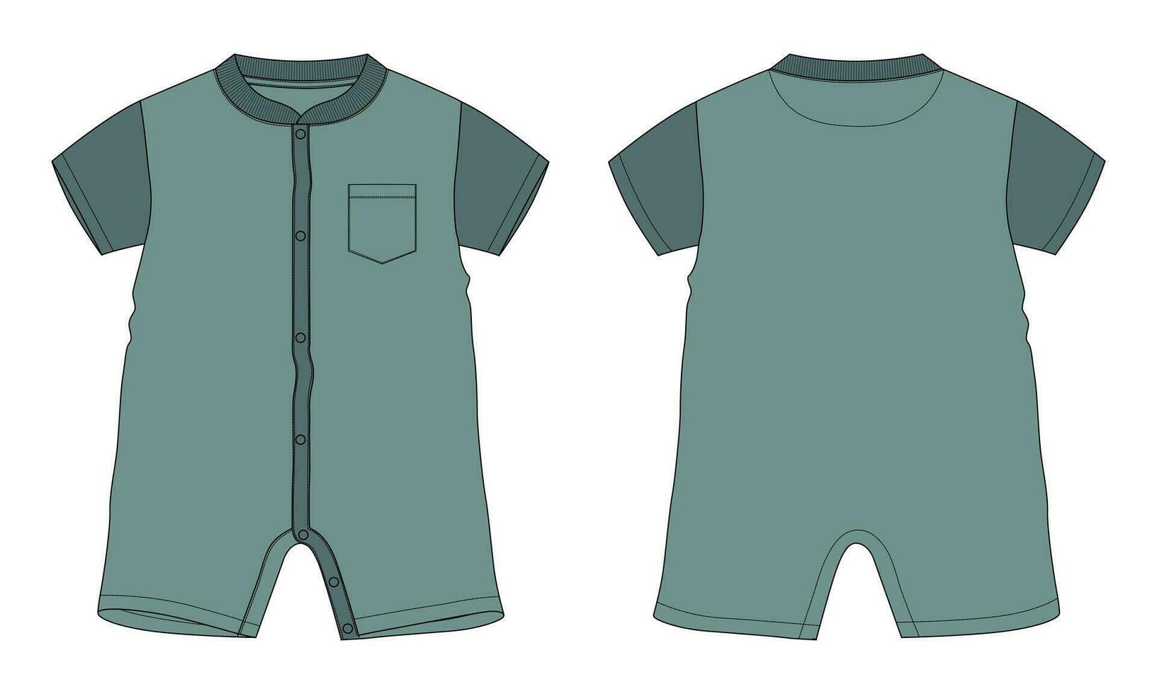 Baby Bodysuit Strampler Vektor Illustration Vorlage zum Kinder