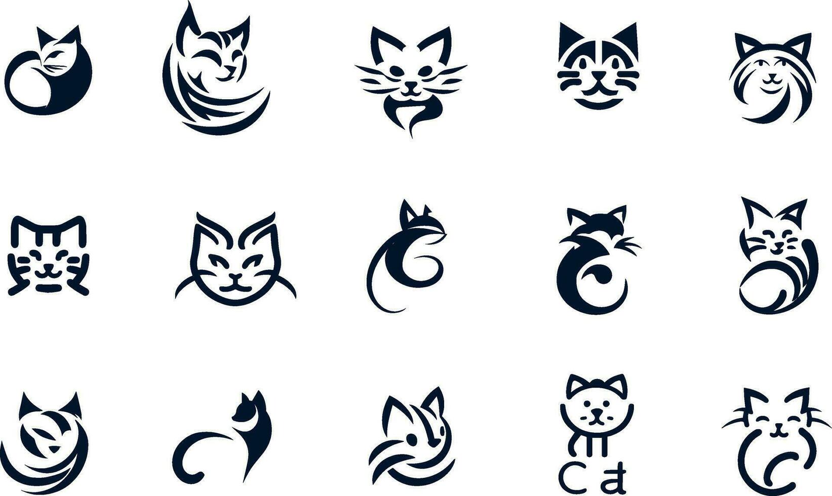 Katze Vektor Design zum Symbole, Symbole oder Logos. geeignet zum Haustier Geschäft Marke Identität Logo.