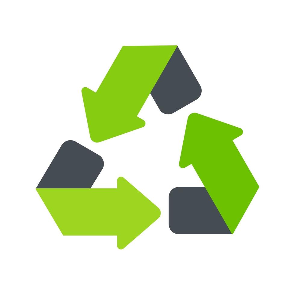 Recycling-Symbol. ein Pfeil, der sich endlos dreht Wiederverwendungskonzept recycelt. vektor