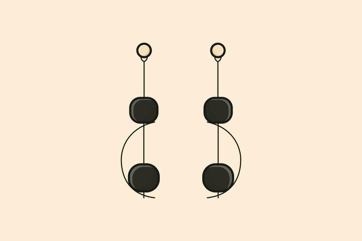 schön Ohrringe Schmuck zum Frauen Vektor Illustration. Schönheit Mode Objekte Symbol Konzept. modisch eben Silber Ohrringe Schmuck Vektor Design.