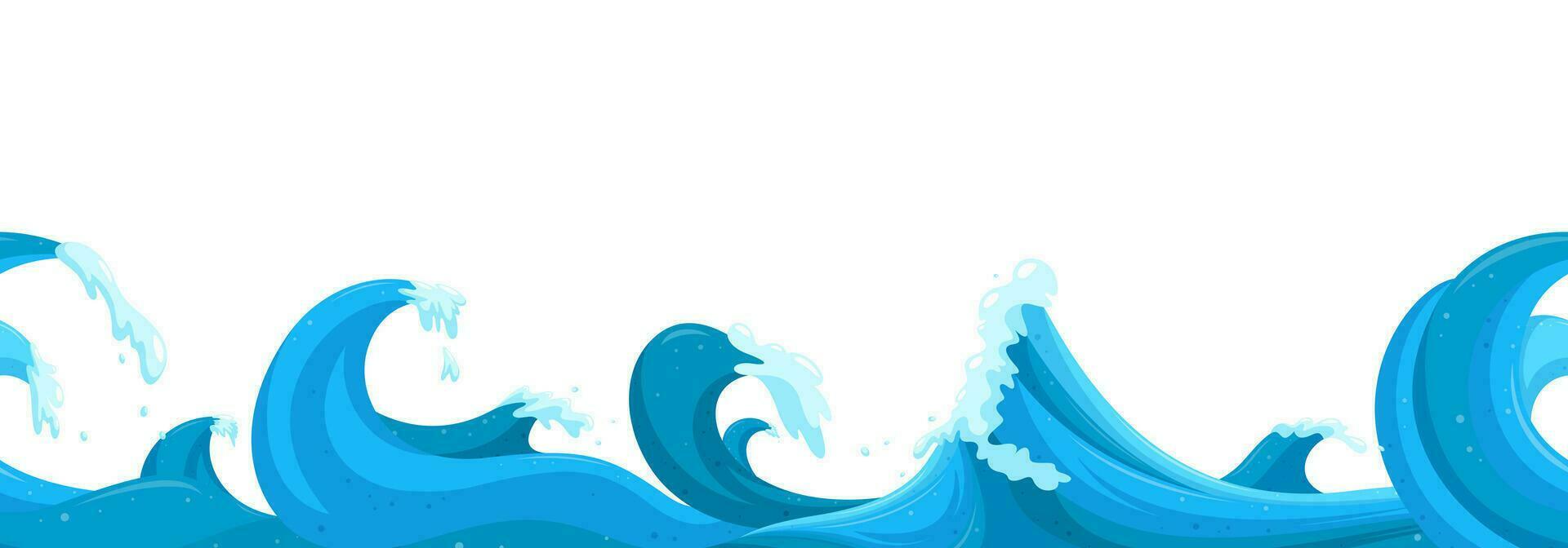 tropisch Tsunami Welle im Karikatur Stil. Ozean Surfen Welle Bildung ein Fass. Vektor Illustration