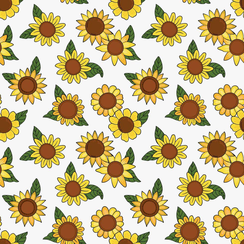 nahtlos Muster mit Sonnenblumen. sonnig Blumen. Design zum Stoff, Textil, Hintergrund, Verpackung. vektor