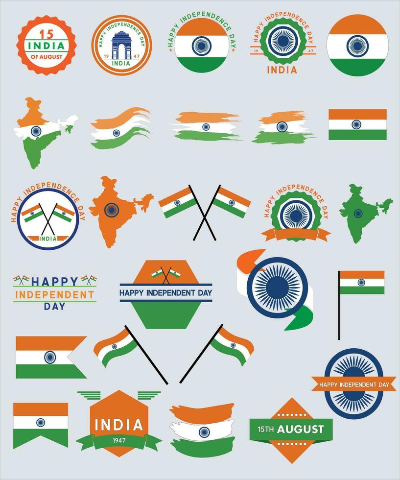 festlich Illustration von Unabhängigkeit Tag im Indien Feier auf August Vektor Design15.