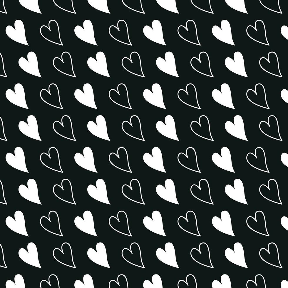 Liebe Herzen Muster schwarz Hintergrund geeignet zum Stoff Drucken vektor