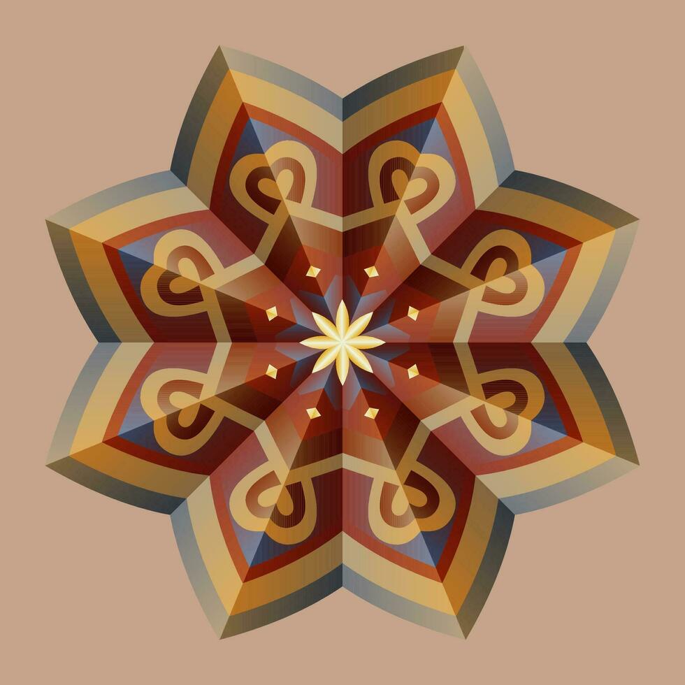 diese ist ein polygonal Muster. diese ist ein braun geometrisch Mandala. asiatisch Blumen- Muster. vektor