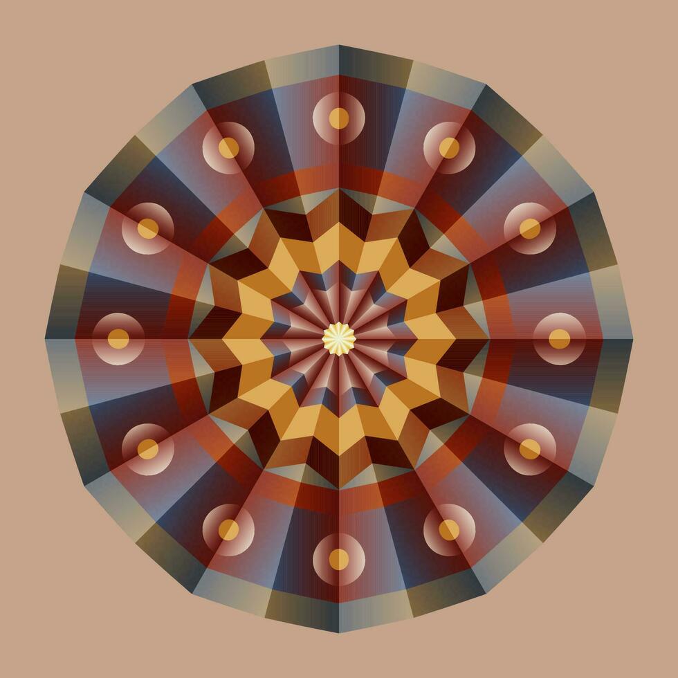 diese ist ein polygonal Muster. diese ist ein braun geometrisch Mandala. asiatisch Blumen- Muster. vektor